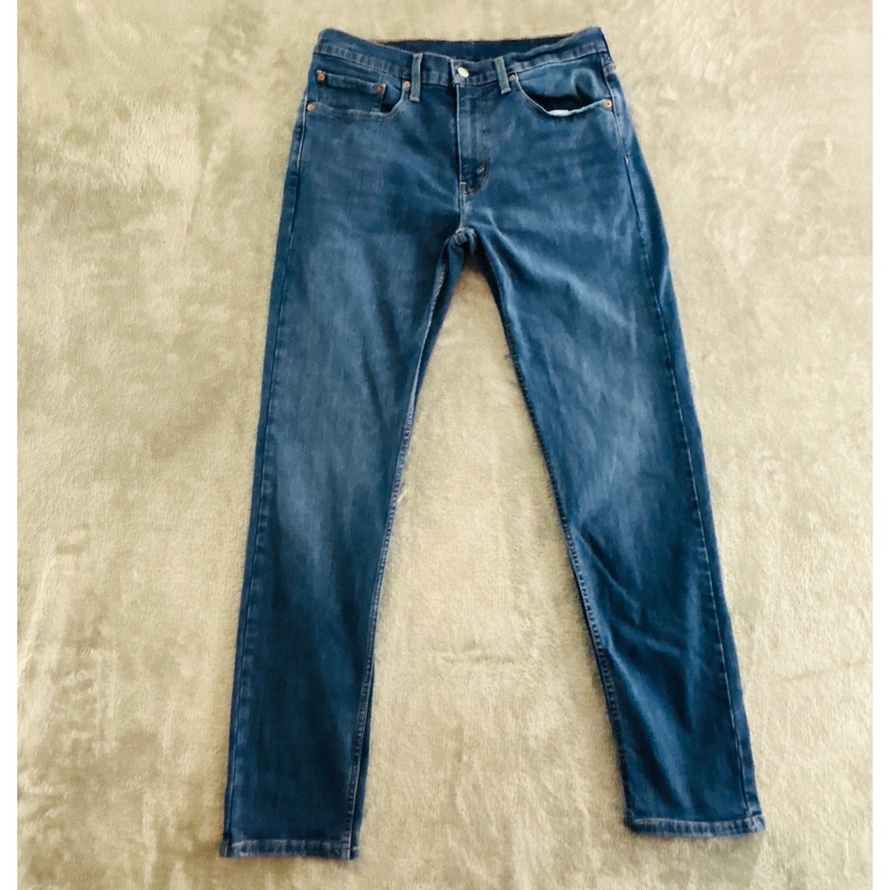 Levis 502 Taper Fit Jeans Mens 32x34 Medium Blue Wash Stretch Denim 29507-0053